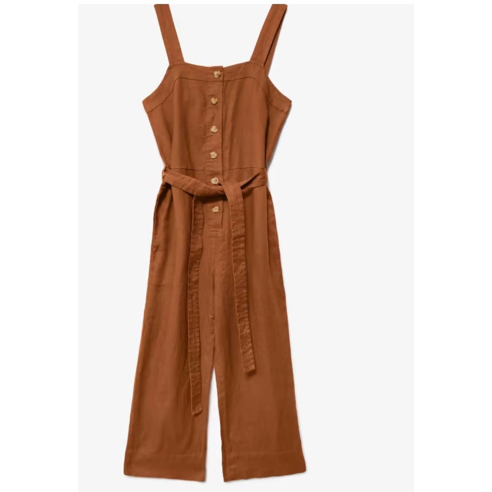 NWT Everlane The Linen Jumpsuit Burnt Orange Size 0